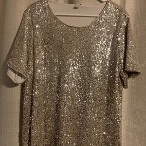 Sequin Silver Women's Top